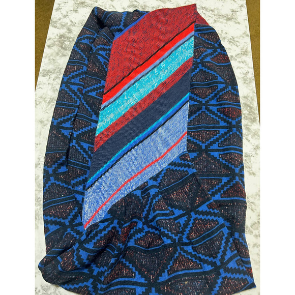 Womens Boho Infinity Scarf 21.5x30 Knit Multi Pattern Print Indie Hippie Cottage - Picture 6 of 6